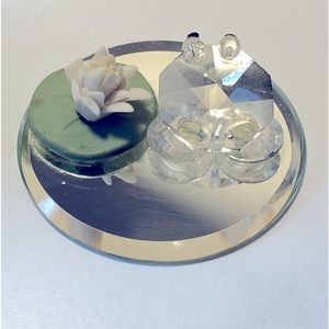 Vintage Spoontiques Crystal Frog & Lilypad
